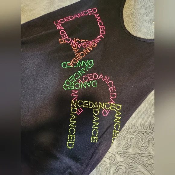 😀 Funky Diva Tank Top with Colorful Dance Raised Print - Picture 6 of 7